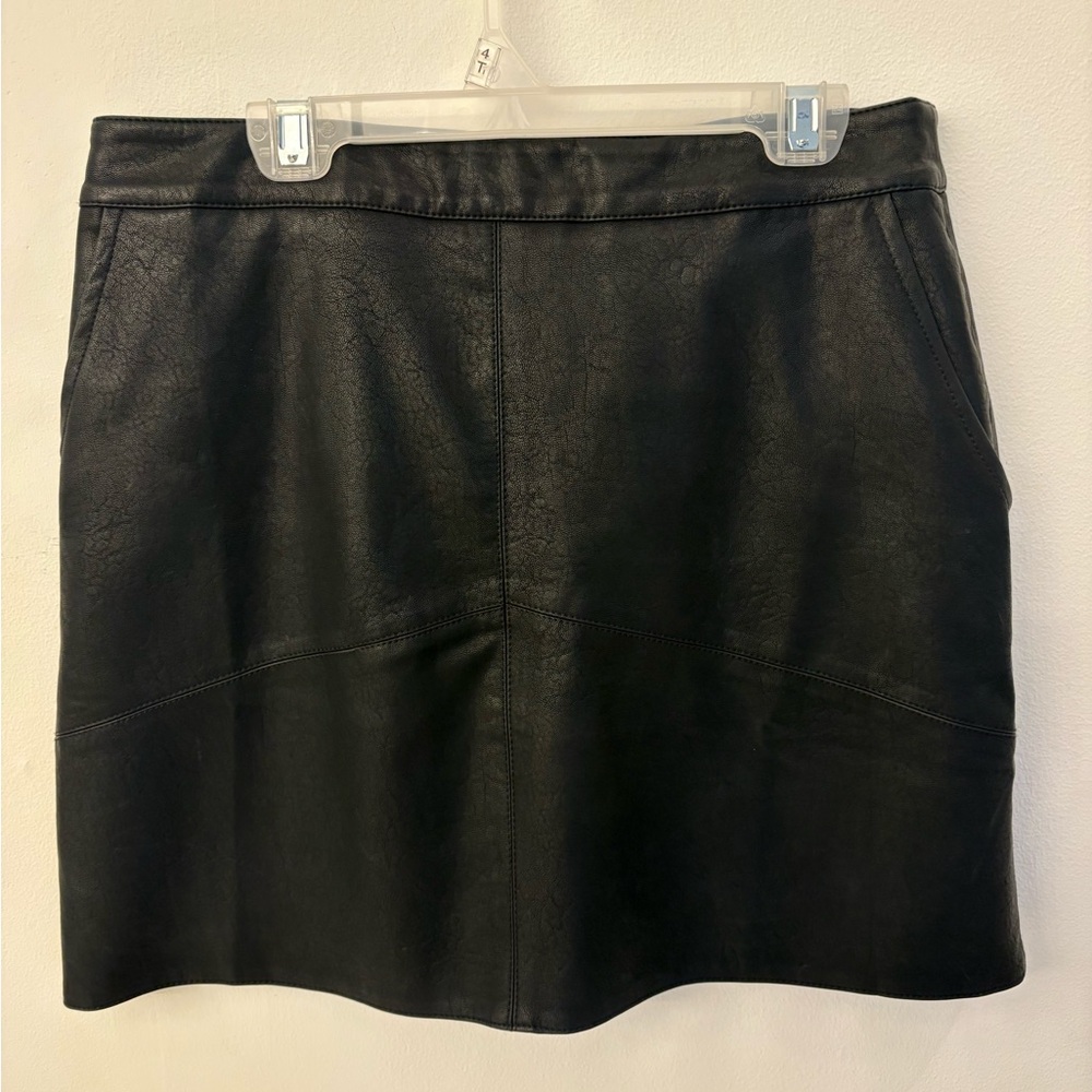 Lulu's Black Mini Leather Skirt